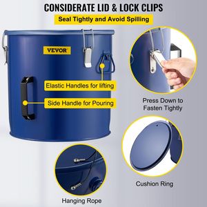 8 galloni grasso friggitrice secchio olio 30,3 l acciaio antiruggine per trasporto olio coperchio clip chiusura sacchetto filtro olio cucina commerciale - Product Image 4