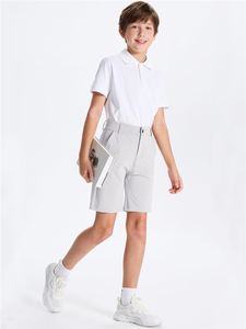 Shorts de golf pour garçons, shorts décontractés en sergé hybride à devant plat, vêtements pour enfants, shorts d'uniforme scolaire extensibles - Product Image 2
