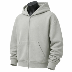 Nouveau design de sweat-shirt à capuche en molleton pour homme, couleur unie, coupe classique, décontracté, automne, 100 % coton, pull tricoté avec poche - Product Image 3