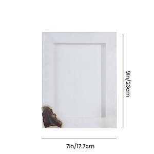 Elegant Handmade <b>White</b> Marble Photo <b>Frame</b> with Natural Stone Finish for Luxury Home Decor Wall Mount Office Display Gift Use - Product Image 4