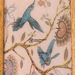 Bandeja Redonda de Madera de Mango con Resina Epoxi y Diseño Floral de Aves, Bandeja Decorativa de Madera para Almacenamiento de Alimentos para Cocina, Comedor y Hogar - Product Image 5