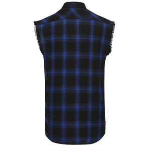 Chemises en flanelle à carreaux boutonnées pour hommes, grandes tailles, respirantes, imprimées, sans manches, pour la saison printanière – Meilleures ventes - Product Image 2