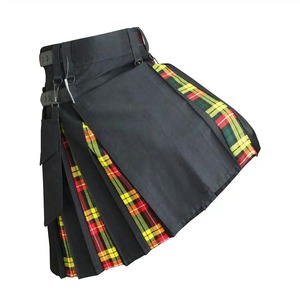Kilt utilitaire en tartan personnalisé pour homme avec sangles en cuir hybride, prix d'usine, service OEM disponible - Product Image 1