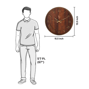 <b>Wall</b> <b>Clock</b> Brown Jute <b>Wall</b> <b>Clock</b> Round <b>Roman</b> Dial <b>Clock</b> <b>Roman</b> <b>Numeral</b> <b>Wall</b> <b>Clock</b> Living Room Bedroom Dining Room Farmhouse Home - Product Image 5