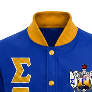 เสื้อแจ็คเก็ตบอมเบอร์ผ้าซาตินสำหรับผู้หญิง Sigma Gamma Rho แบบซิปเต็มตัว เสื้อผ้าลำลองสำหรับชมรมนักศึกษา เสื้อแจ็คเก็ตแฟชั่นน้ำหนักเบา เสื้อผ้าสั่งทำพิเศษ - Product Image 3