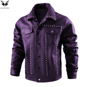 Good Supplier New Arrival Trendy Comfortable Premium Quality Custom Logo Heavy Duty Stylish Purple <b>Studded</b> Stand Slim Fit - Product Image 3