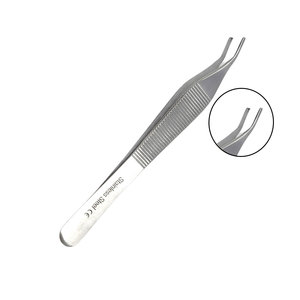 Pince à tissus ADSON 1x2 dents, Pince ADSON marron, Pince à pansements ADSON 4,75 po avec poignée large à prise striée - Product Image 2