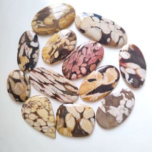 Perles Cabochon en Bois d'Arachide Naturel en Gros, Pierres Précieuses en Cristal, Pendentifs en Jaspe pour la Fabrication de Bijoux - Product Image 4