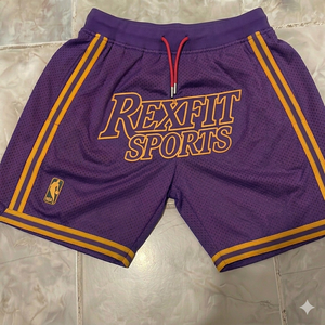 Shorts de basket-ball pour hommes Rexfit Sports, tissu en maille marron de qualité supérieure, respirant, pour la salle de sport, entraînement, design à rayures latérales, shorts pour hommes - Product Image 2