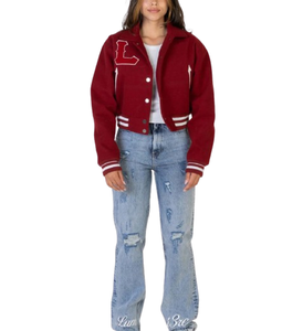 Chaquetas Varsity de Invierno para Mujer Hechas a Medida de Alta Calidad, Chaqueta de Béisbol Letterman de Tela de Lana - Product Image 3