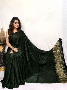 Sari de Seda Pura Lagdi Pallu para Fiestas Indias - Product Image 2