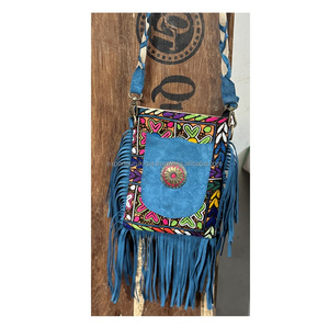 <b>Women's</b> Elegant Indian Bohemian Style Designer Cowgirl Cowhide Beaded <b>Shoulder</b> Messenger <b>Bags</b> with Fringes Handmade <b>Leather</b> <b>Bags</b> - Product Image 5