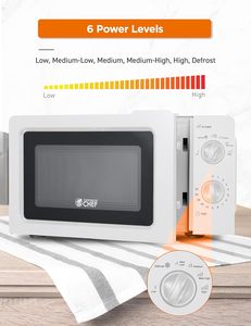 0.6 คิวบิก เตาอบไมโครเวฟแบบตั้งโต๊ะโพลีเอสเตอร์กันน้ำ 700W พร้อมระดับพลังงาน 6 ระดับและตัวตั้งเวลา - Product Image 5
