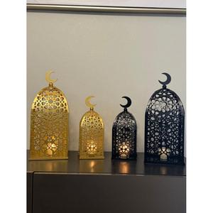 <b>Eid</b> Decoration <b>Gift</b> Sets Handcrafts Metal & Glass Lanterns Candle Holder Decorative Luxury Moroccan Ramadan Lantern Hot Sell - Product Image 6