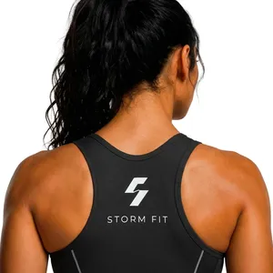 Combinaison de lutte pour femmes, ajustée, bleu et blanc, impression par sublimation, évacuation de l'humidité, respirante, extensible, séchage rapide - Product Image 5