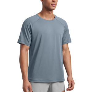 Nouveau T-shirt tricoté à manches courtes et col rond pour homme 2026, couleur unie, coupe classique, séchage rapide, style décontracté, blanc, pour la gym - Product Image 5
