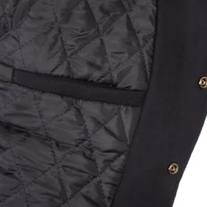 Wholesale Plus Size Winter Waterproof Wool Streetwear Baseball Jacket <b>Men</b> Women Custom Varsity Letterman Stand Front Embroidered - Product Image 5