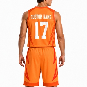 Maillot et short de basket-ball personnalisés pour joueurs de basket-ball modernes, débardeur à col en V et short athlétique anti-transpiration - Product Image 2