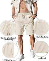 Shorts décontractés pour hommes personnalisés OEM, logo frontal, 100% coton satiné, respirant, taille mi-haute élastique, 320g, vente en gros toutes tailles