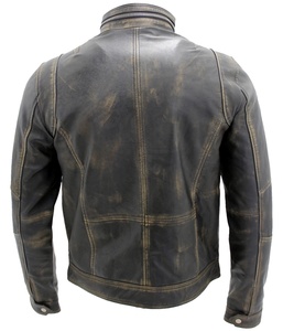 Dernier design de veste en cuir d'agneau pur blanchi pour homme, col montant, style formel, prix abordable - Product Image 4