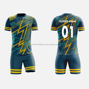 ชุดเสื้อฟุตบอลผ้าโพลีเอสเตอร์ระบายอากาศปรับแต่งได้ชุดเครื่องแบบทีมชื่อและหมายเลข - Product Image 1