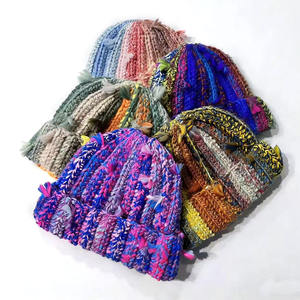 Custom Brand OEM <b>Wool</b> Blend Chunky Knit <b>Beanie</b> 3D Embroidery Striped Pattern Sublimation Transfer Print Unisex Adult Winter <b>Hat</b> - Product Image 6