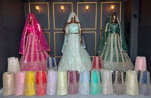 Collection Fancy Net Choli avec un travail lourd complet Dori Broderie Miroir Shisha Detailing et Jarkan Stone Elegance - Product Image 3