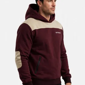 Sweat à capuche pour homme en tissu French Terry avec empiècements colorés et poches avant - Product Image 3