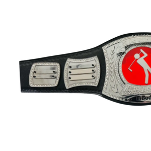 Cinturón de Campeonato de Golf, Correa de Cuero de Primera Calidad, Placa Roja y Plateada con Diseño de Golf, Cinturón de Premio 'Campeón' para Coleccionistas - Product Image 4