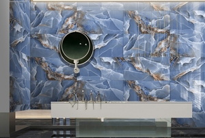 Baldosas de Porcelana de Gran Formato, Diseño Moderno de Lujo, Acabado Brillante, Color Negro Profundo, 600x1200mm, para Decoración - Product Image 6