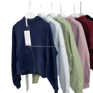 เสื้อแจ็คเก็ตโยคะผ้าฟลีซแบบสปอร์ตสำหรับผู้หญิง ระบายอากาศได้ดีและไร้รอยต่อ พร้อมเสื้อฮู้ดลำลอง - Product Image 1