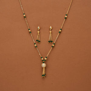 Exportateur de bijoux fantaisie en Inde, collier Mala délicat en zircone cubique avec placage or - Product Image 2