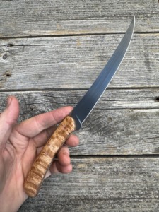 Custom Handmade Forged Ambidextrous Modern Fillet <b>Knife</b> Stainless Steel Wood Handle Leather Sheath-Eco-Friendly Dishwasher <b>Safe</b> - Product Image 4
