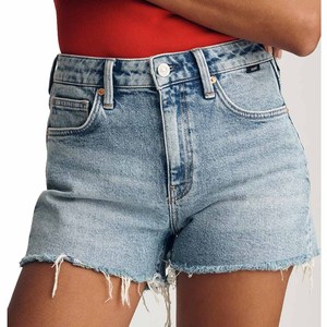 High Quality Canvas Denim Shorts Fashion High <b>Waist</b> Blue <b>Jeans</b> Casual Pants <b>Elastic</b> <b>Waist</b> Drawstring Women Denim Quick Dry - Product Image 6