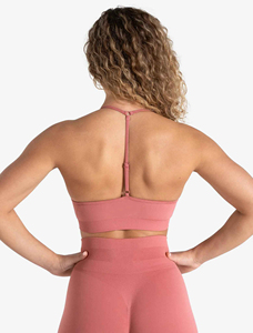 Soutien-gorge de sport sans couture personnalisé pour femme, idéal pour le fitness, couleur unie, soutien complet pour l'entraînement, avec coussinets de poitrine - Product Image 4