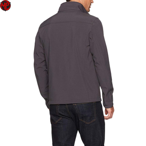 Men's Soft Shell <b>Jacket</b> Stand Collar <b>Zip</b> <b>Up</b> Waterproof Polyester Fleece Lined Regular Fit for Outdoor Softshell <b>Jacket</b> - Product Image 2