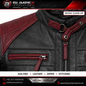 Veste en cuir de vachette sur mesure de haute qualité pour hommes, style streetwear, imperméable, pour l'hiver, teinte unie, fermeture éclair, OEM Blimpex - Product Image 4