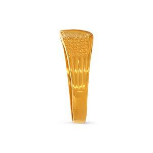Contour Gleam Men's Gold <b>Ring</b> Premium 10K Yellow Gold Textured Wave Design Men's <b>Ring</b> Modern <b>Dome</b> Band Elegant Wedding <b>Ring</b> - Product Image 4