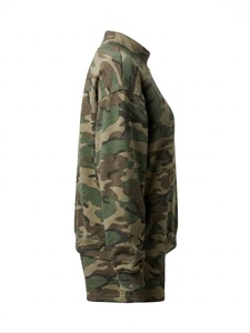 Women's Camo Crewneck Blank Sweatshirt & Short Female 320gsm Loose Fit Lounge Wear Your Own Brand Name <b>Sweater</b> <b>Sets</b> OEM ODM - Product Image 5