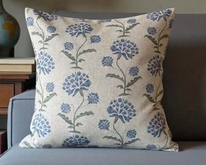 Square Green Embroidered Floral Pillow Ruffled Edge Decorative <b>Cushion</b> 16x16 Cotton 100% Polyester Fiber Filling Removable Hotel - Product Image 3