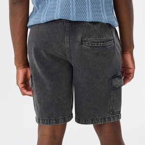 Nouveau design – Short en jean gris foncé pour homme, style streetwear, longueur genou, décontracté, avec cordon de serrage à la taille - Product Image 2