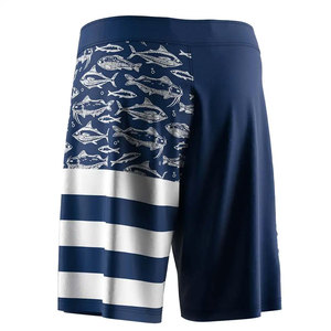 Pantalones Cortos de Pesca para Hombre, Estampado por Sublimación, Diseño de Peces Azules, UPF 50, Protección Anti-UV, Cierre de Cremallera de Poliéster - Product Image 6