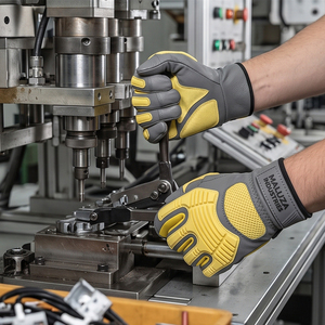 Guantes de Mecánico para Reparación Automotriz Profesionales OEM, Alta Destreza, Antideslizantes, Pantalla Táctil, Absorben la Humedad, Transpirables, de Poliéster - Product Image 5