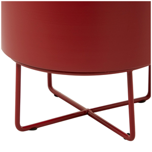Pots de fleurs en métal rouge avec supports en fer, pots cylindriques modernes, supports décoratifs pour plantes, pour la maison - Product Image 5