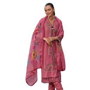 Women's New Designer Dupatta with Pure Cotton Kantha Embroidery Hand Work Fancy Prints <b>Accessory</b> - Product Image 1