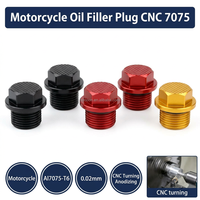 Bouchon de remplissage d'huile de moto OEM en aluminium anodisé Al7075-T6 usiné CNC, filetage M20, tête hexagonale, pièces usinées pour moteur