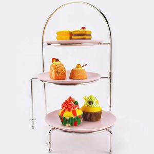 Gold Metal 3 Tier <b>Cake</b> <b>Stand</b> Multi Layer Round Dessert Display Rack Reusable - Product Image 5