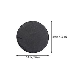 Wholesale Custom Logo Square Black <b>Slate</b> Coaster Set Heat Resistant Luxury Natural Stone Drink Coasters for Bar Cafe Coasters - Product Image 5