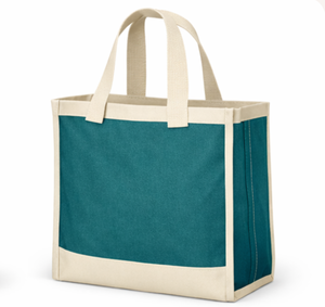 Cotton Canvas Reusable Tote <b>Bags</b> with Gusset and Zip <b>Long</b> Shoulder Handles Custom Printed <b>Bag</b> with logo Lifestyle Promotion <b>Bags</b> - Product Image 6
