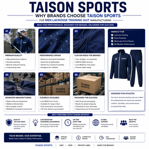 Traje de Entrenamiento de Lacrosse Unisex TAISON SPORTS Premium, 300 GSM, Poliéster Interlock, Color Beige con Paneles Chevron, Sublimación Personalizada - Product Image 5